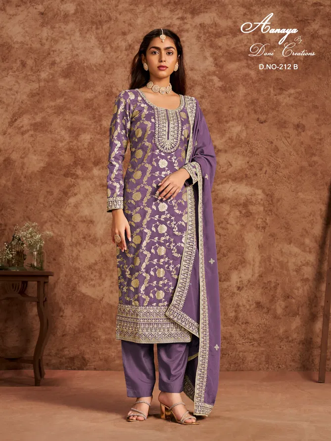 Aanaya Vol 212 By Dani Dolla Jacquard Salwar Suit Wholesalers In Delhi